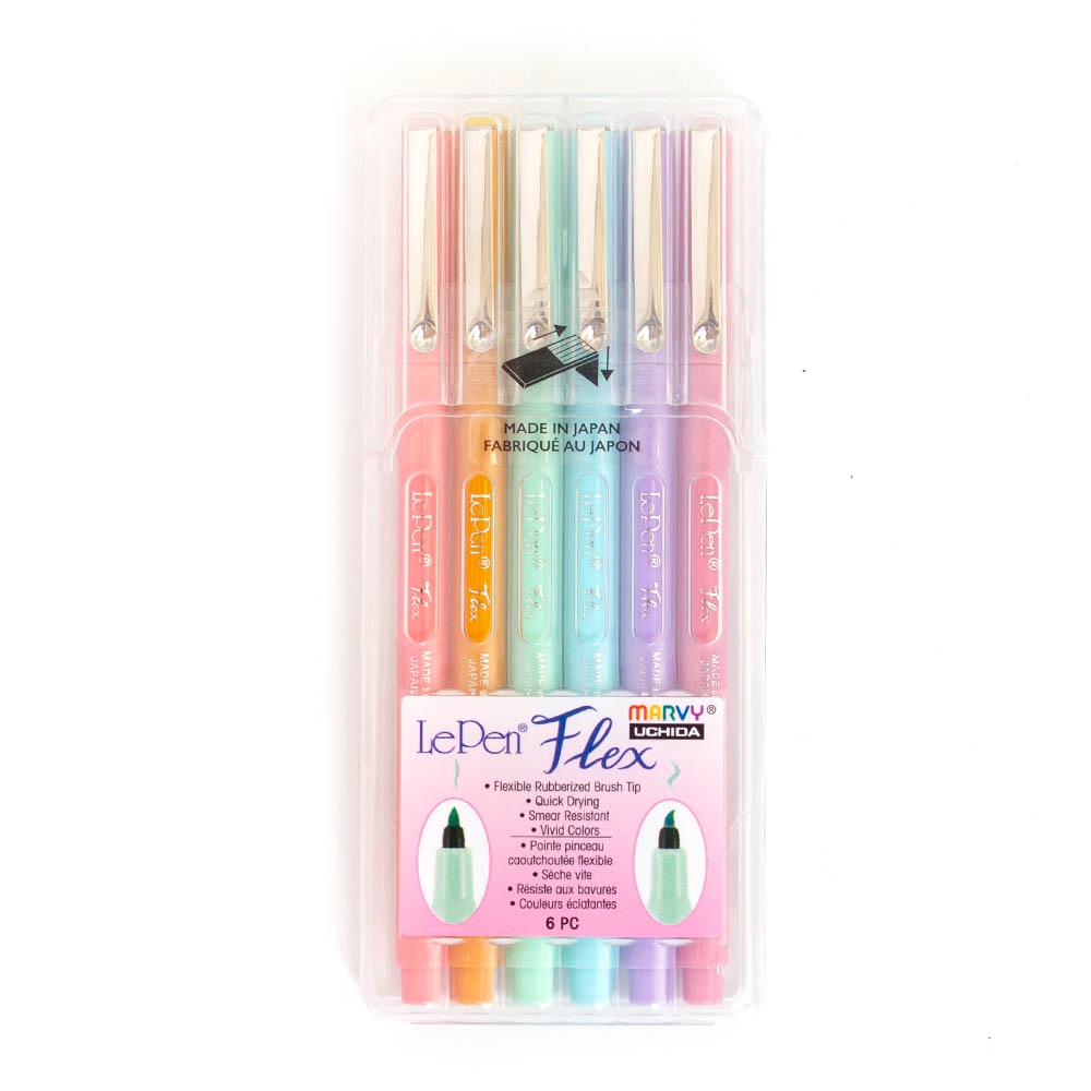 Uchida, Pastels, Art & School, Le Pen, Flex Brush, Pastel, 6 set, 438274